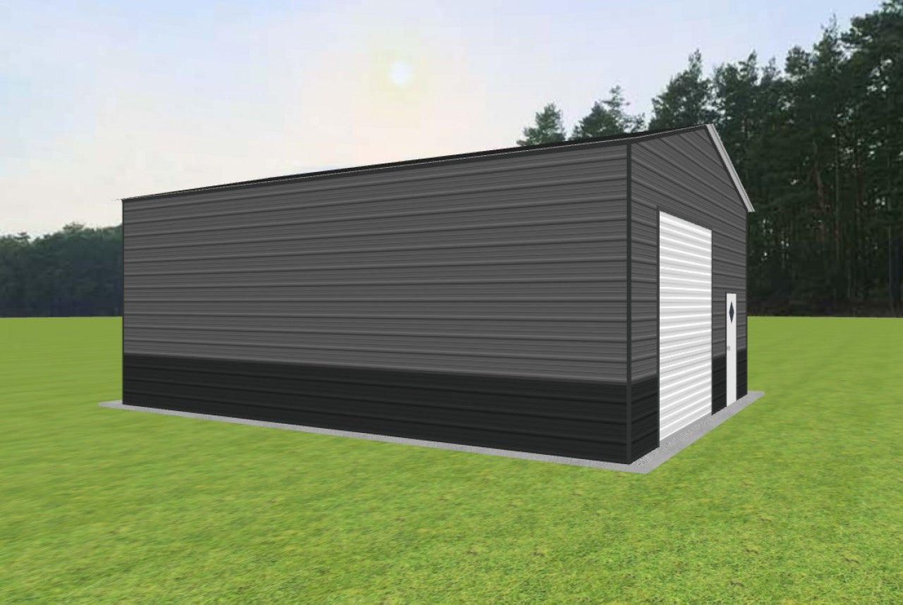 24x30x12 Metal Building with Custom Wainscotting