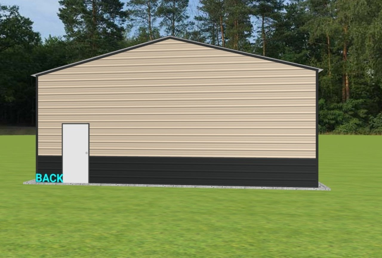 30x40x12 Metal Building with Three Roll-Up Doors and Walk-In Access