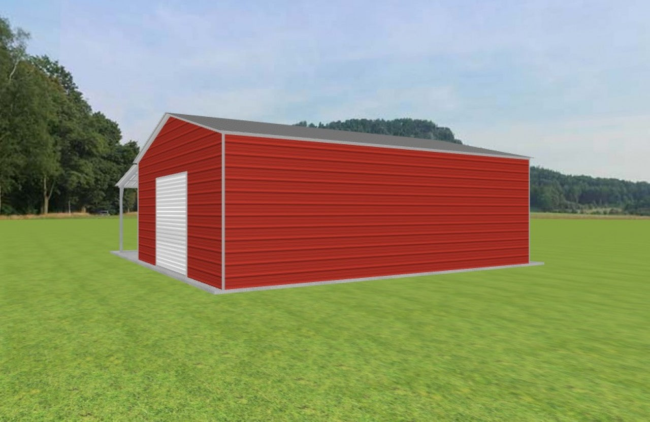 24x30x10 Metal Building with Lean-To