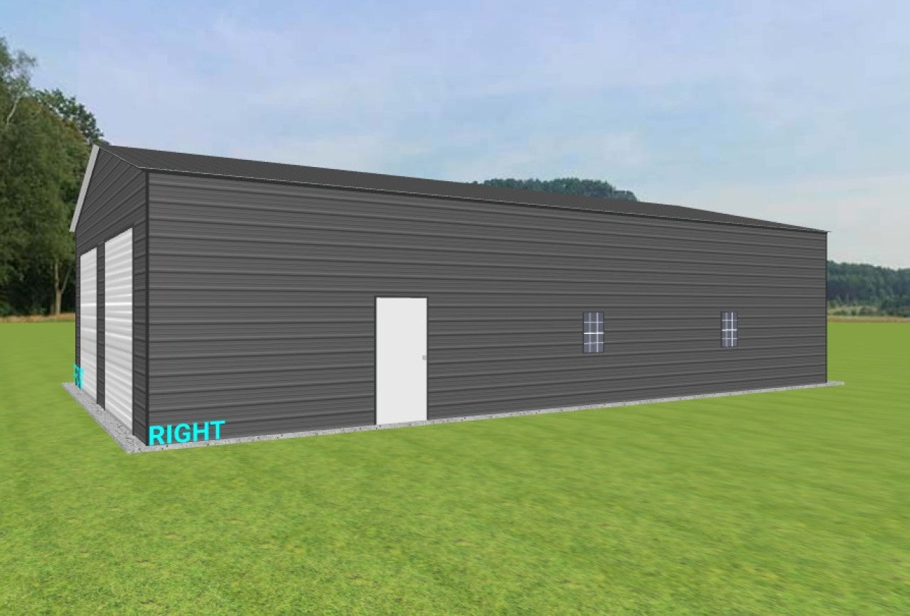 Spacious 30x50x12 Metal Building with Roll-Up Doors and Walk-In Access