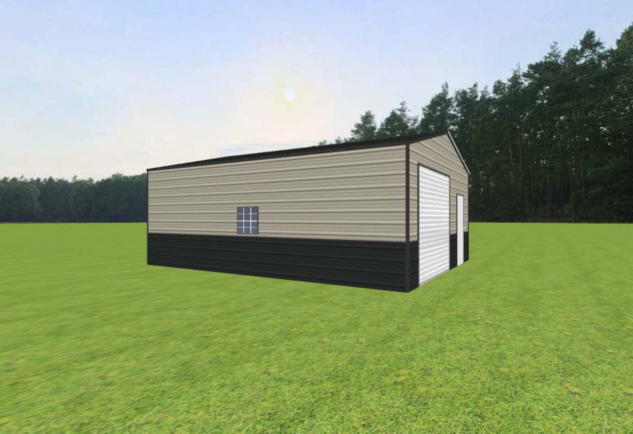 20x25x9 Versatile Metal Building with Moisture Barrier & Custom Wainscotting