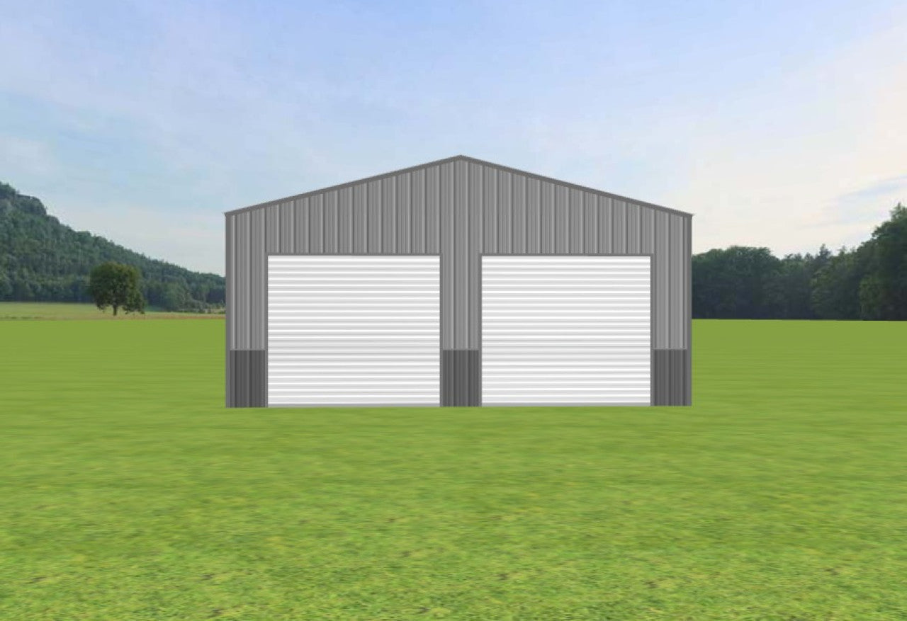 24x35x10 Versatile Metal Building with Vertical Siding and Wainscotting