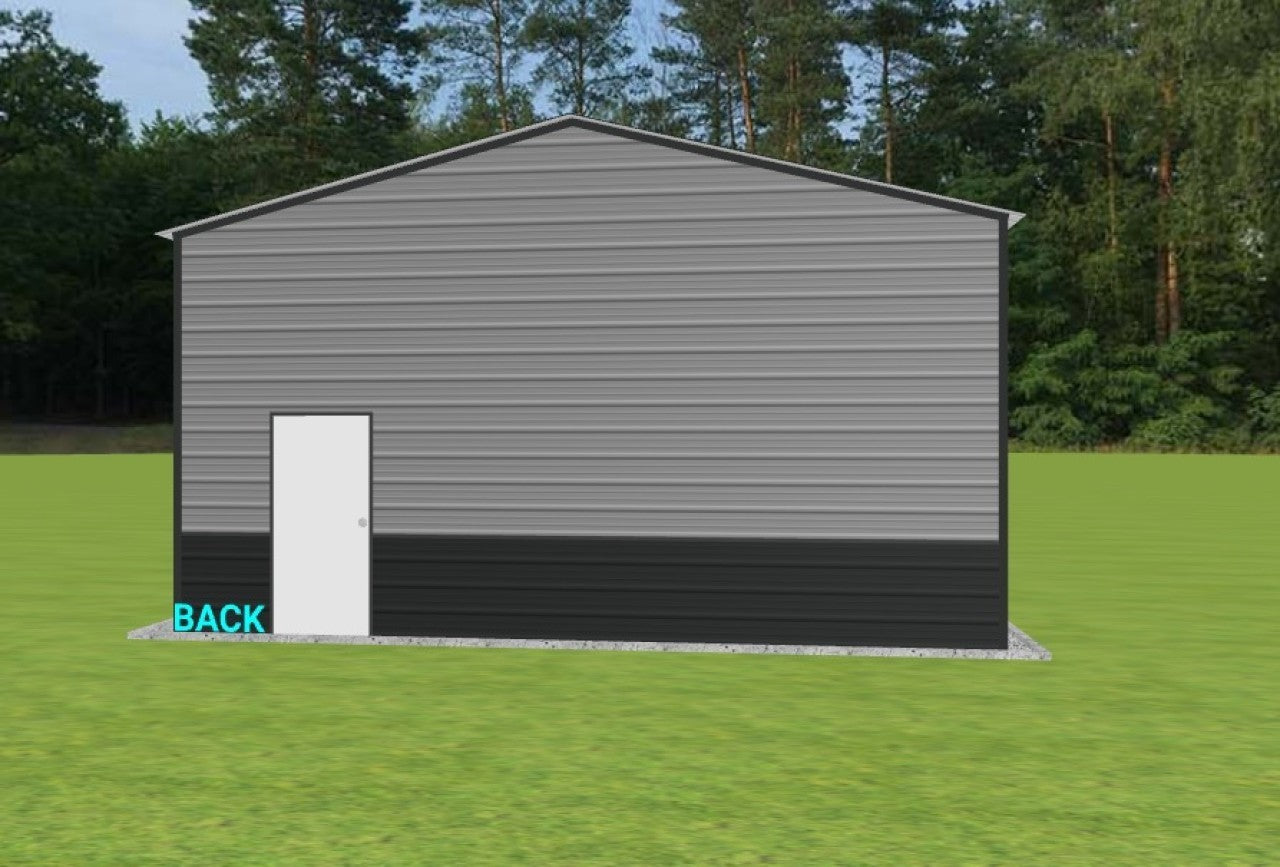 24x35x12 Metal Building with Wainscoting, Roll-Up Doors, and Walk-In Door – Perfect for Versatile Storage and Workspaces