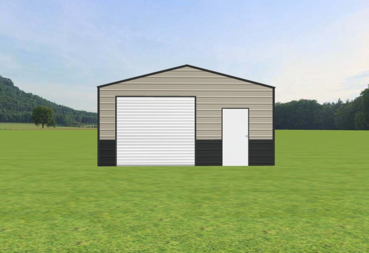 20x25x9 Versatile Metal Building with Moisture Barrier & Custom Wainscotting