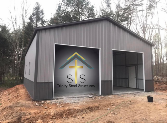 24x35x10 Versatile Metal Building with Vertical Siding and Wainscotting