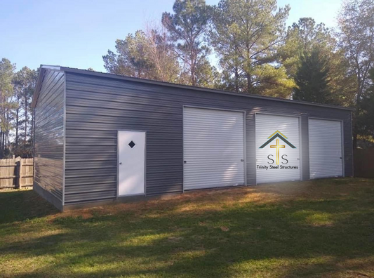 30x50x12 Metal Building with Vertical Roof and Horizontal Siding