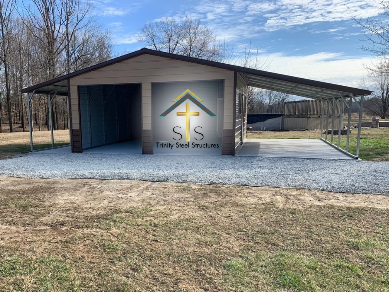 Versatile 20x25x9 Metal Building with Lean-Tos, Roll-Up Doors, and Windows