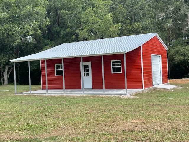 24x30x10 Metal Building with Lean-To