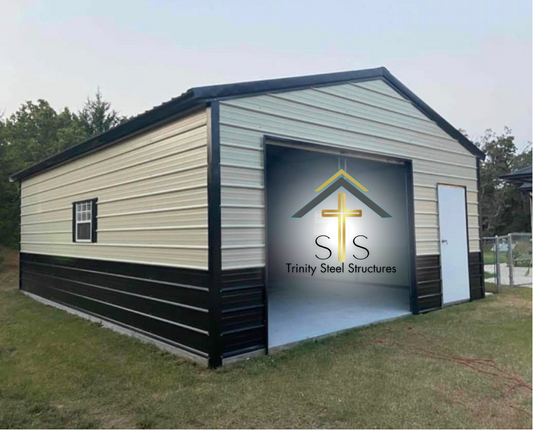 20x25x9 Versatile Metal Building with Moisture Barrier & Custom Wainscotting