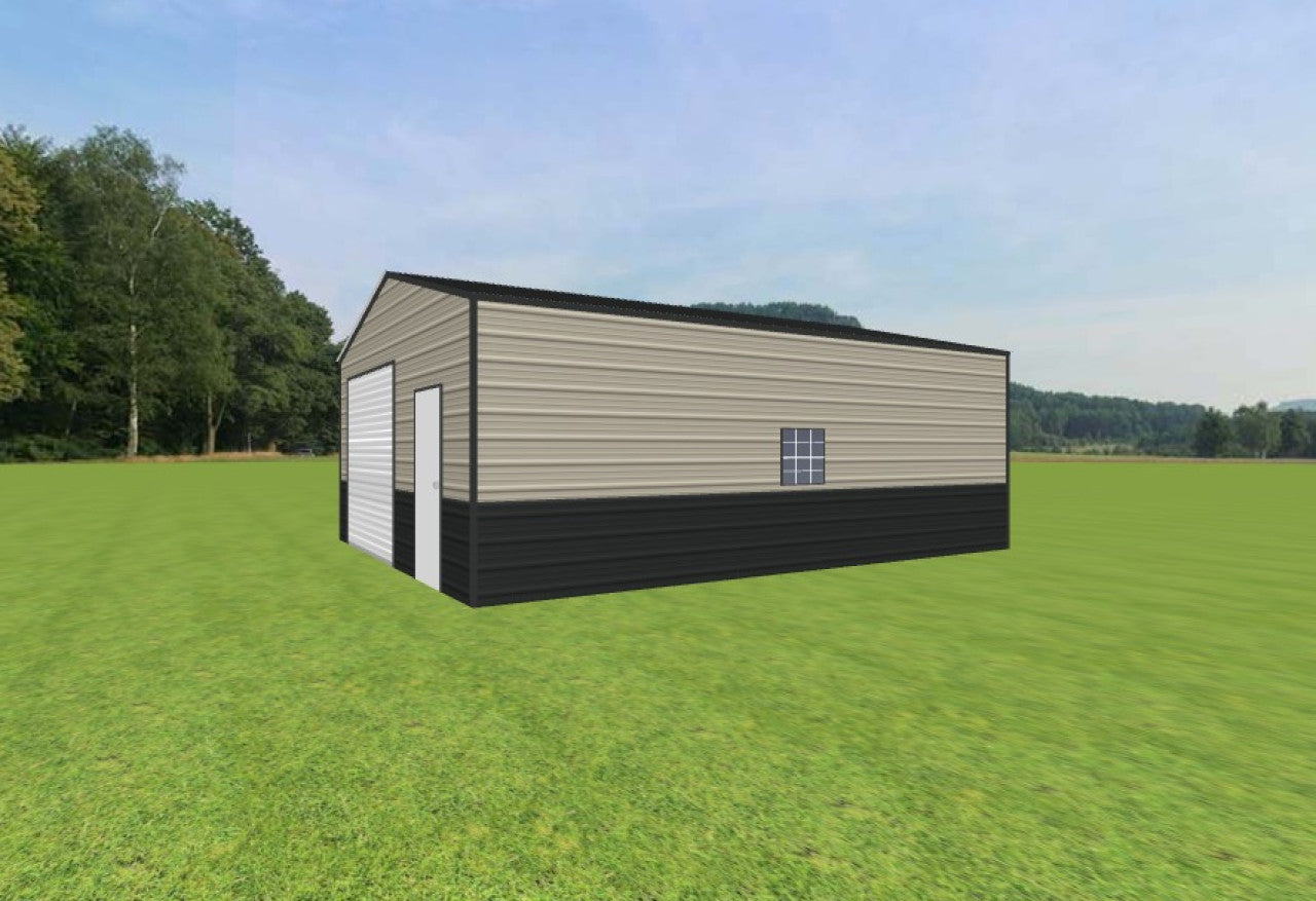 20x25x9 Versatile Metal Building with Moisture Barrier & Custom Wainscotting