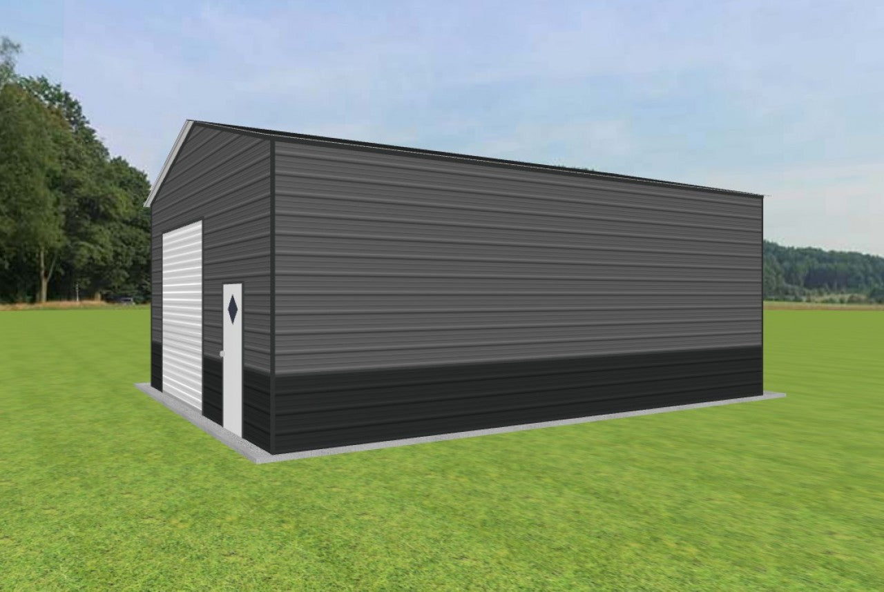 24x30x12 Metal Building with Custom Wainscotting