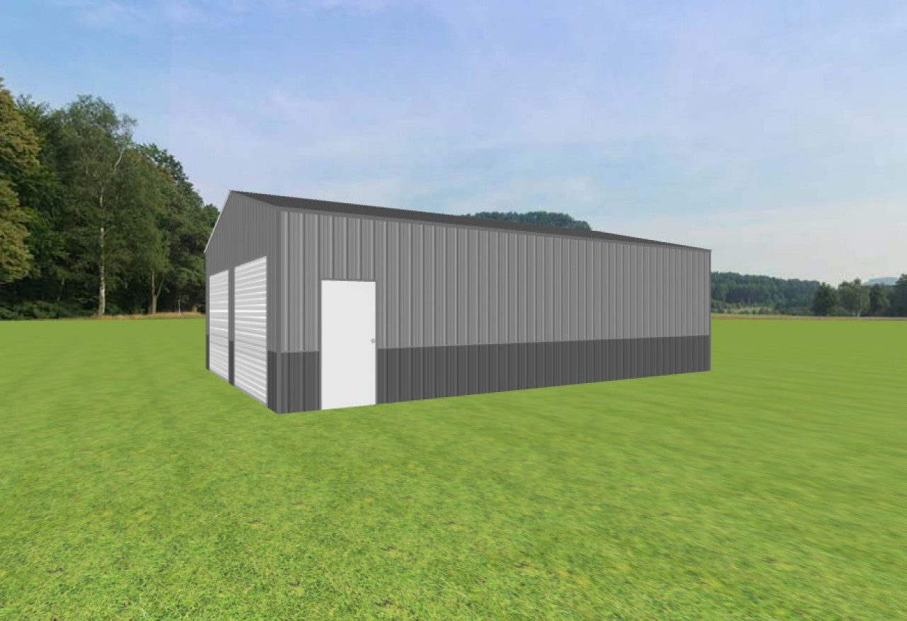 24x35x10 Versatile Metal Building with Vertical Siding and Wainscotting