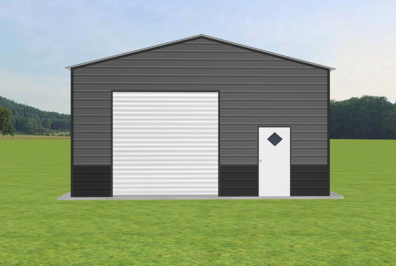 24x30x12 Metal Building with Custom Wainscotting