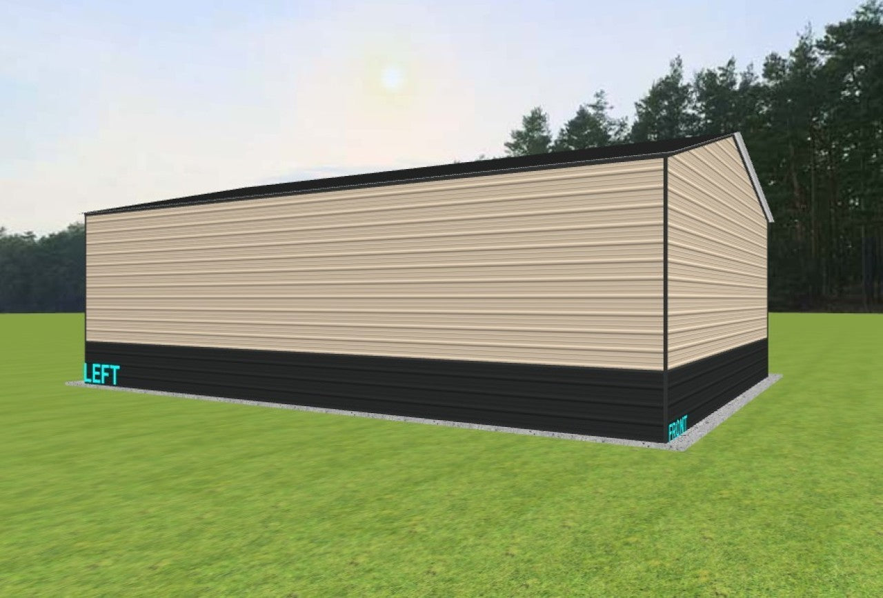 30x40x12 Metal Building with Three Roll-Up Doors and Walk-In Access