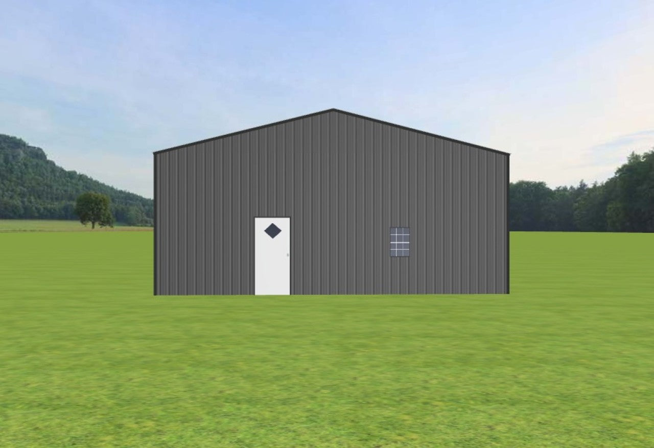 30x50x12 Metal Building with Stylish Roll-up Doors and Walk-in Door