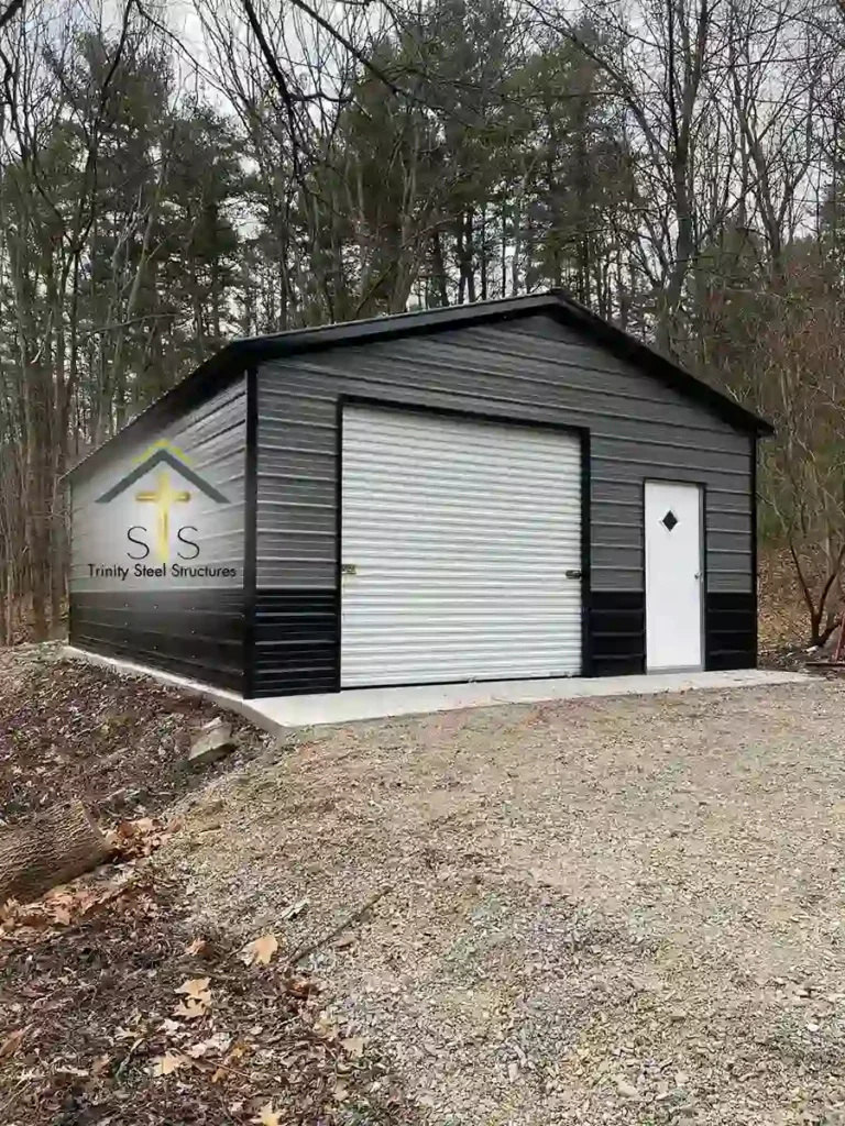 Metal Garage with Wainscoting