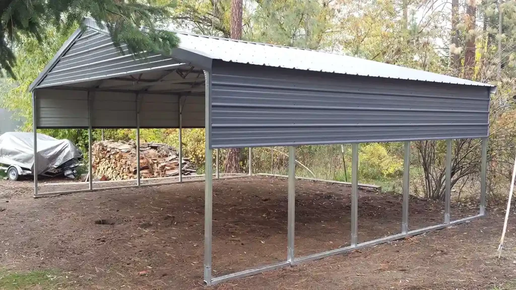 Vertical-Roof Two-Car Carport