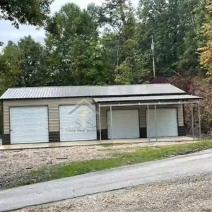 Garage with 12x25 Lean-To