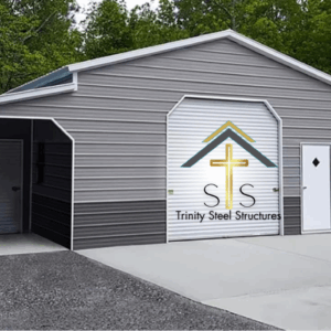 24x30x12 Metal Building with Dual Lean-Tos