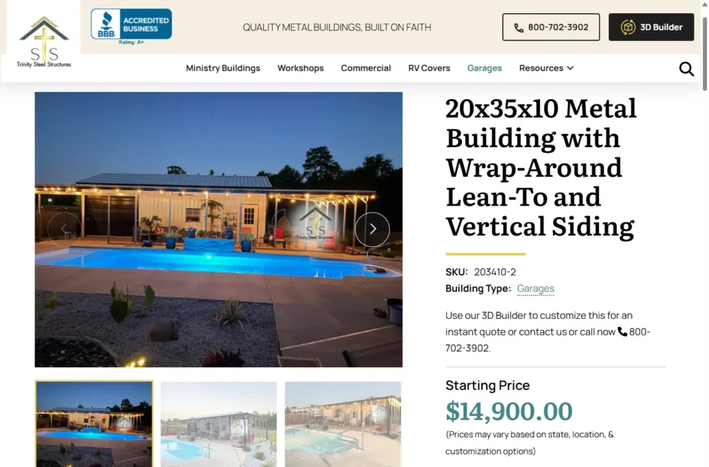 Trinity Steel Structures New Website Screenshot